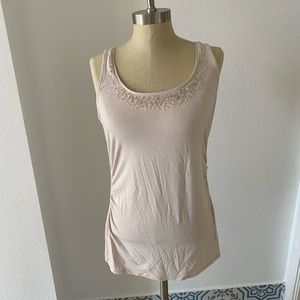 WHBM Like New sleeveless jeweled collared Top Size Medium